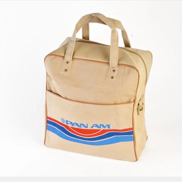 Pan Am Handbags - Vintage Retro Pan Am Airplane/Airline Tote Travel Bag (No Shoulder Strap)
